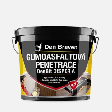 Gumoasfaltová penetrace DenBit DISPER A, kbelík 5 kg, černá